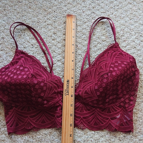 Auden Elegant Lace Bralette in Burgundy size XL - Picture 2 of 12